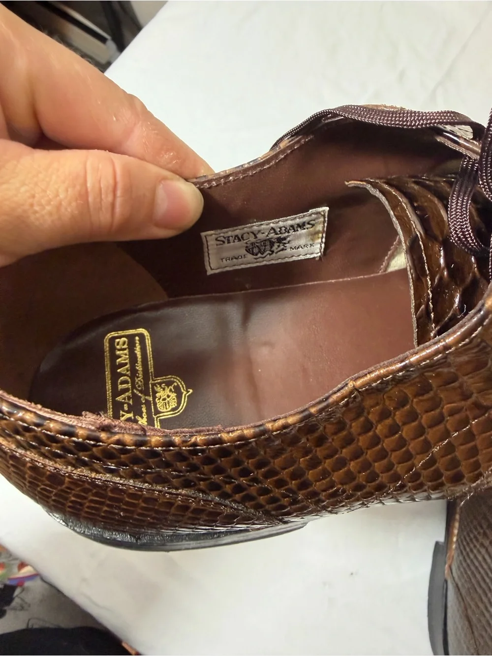 Stacy Adams Dark Brown Textured Lace-Up Oxfords